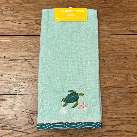 Celebrate Together Other - Sea Turtle Embroidered Hand Towel